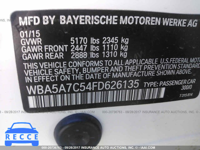 2015 BMW 528 WBA5A7C54FD626135 зображення 8