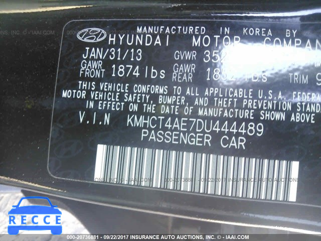 2013 Hyundai Accent KMHCT4AE7DU444489 image 8