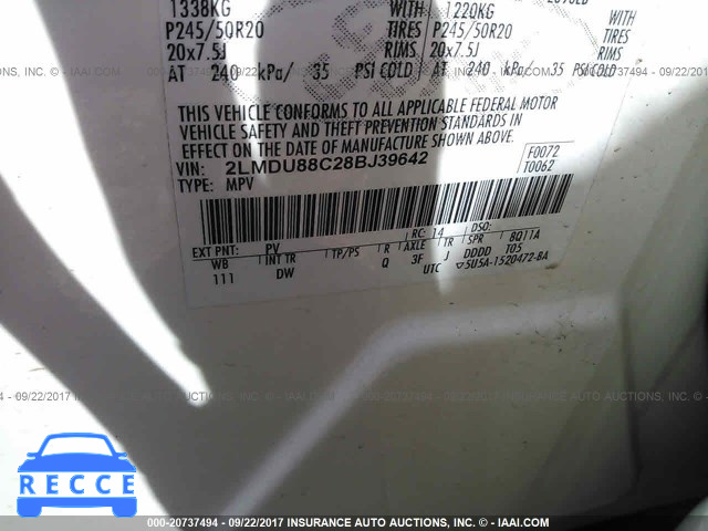 2008 Lincoln MKX 2LMDU88C28BJ39642 Bild 8