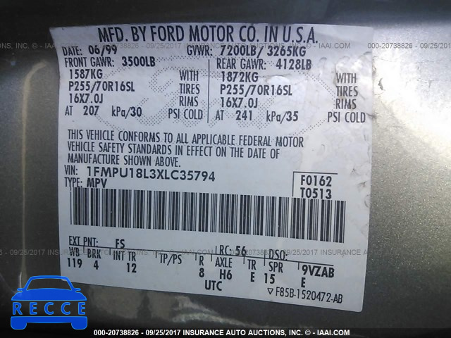 1999 Ford Expedition 1FMPU18L3XLC35794 image 8