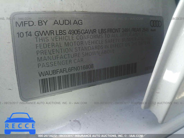 2015 AUDI A4 PREMIUM WAUBFAFL6FN016808 image 8