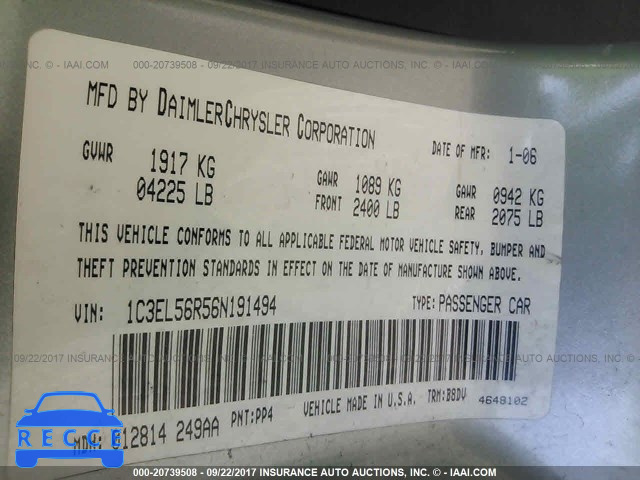2006 Chrysler Sebring TOURING 1C3EL56R56N191494 image 8