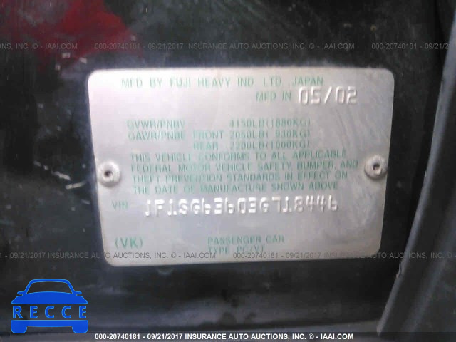 2003 Subaru Forester JF1SG63603G718446 image 8