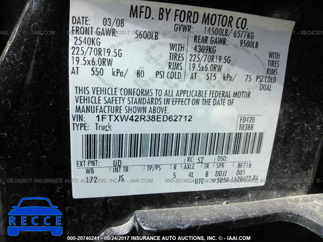 2008 Ford F450 SUPER DUTY 1FTXW42R38ED62712 image 8