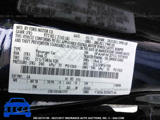 2012 Ford Focus 1FAHP3F27CL157655 Bild 8