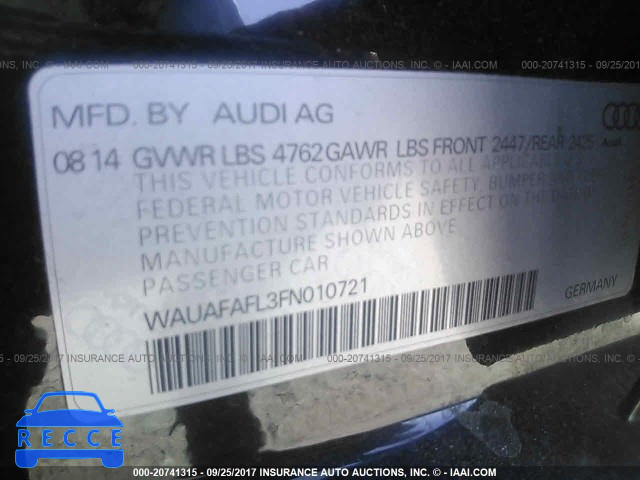 2015 Audi A4 PREMIUM WAUAFAFL3FN010721 image 8