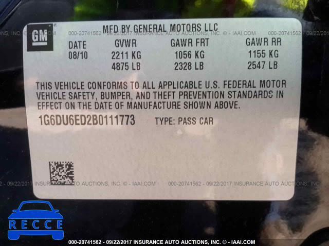 2011 Cadillac STS 1G6DU6ED2B0111773 image 8