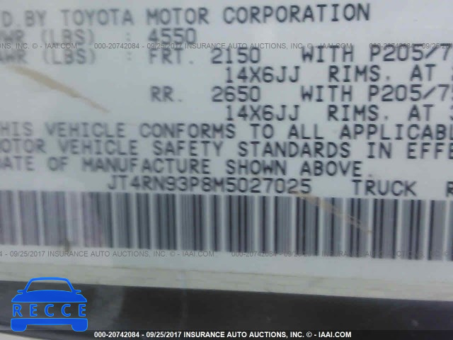 1991 Toyota Pickup JT4RN93P8M5027025 image 8