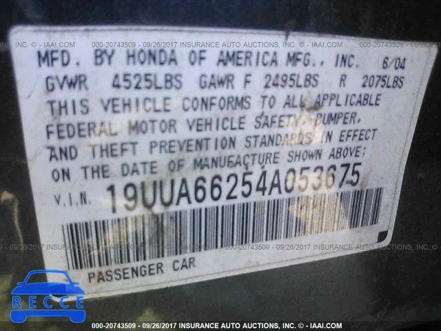 2004 Acura TL 19UUA66254A053675 image 8