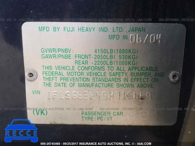 2005 Subaru Forester JF1SG63695H715669 image 8