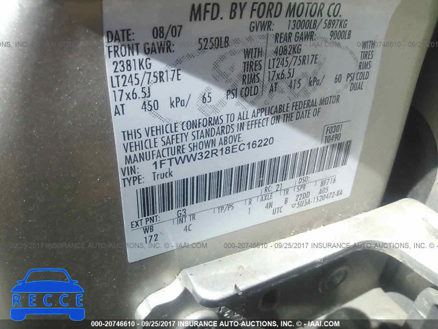 2008 Ford F350 1FTWW32R18EC16220 image 8