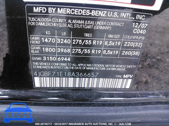 2008 Mercedes-benz GL 450 4MATIC 4JGBF71E18A366657 зображення 8