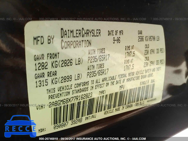 2007 Chrysler Pacifica TOURING 2A8GM68X77R162823 image 8