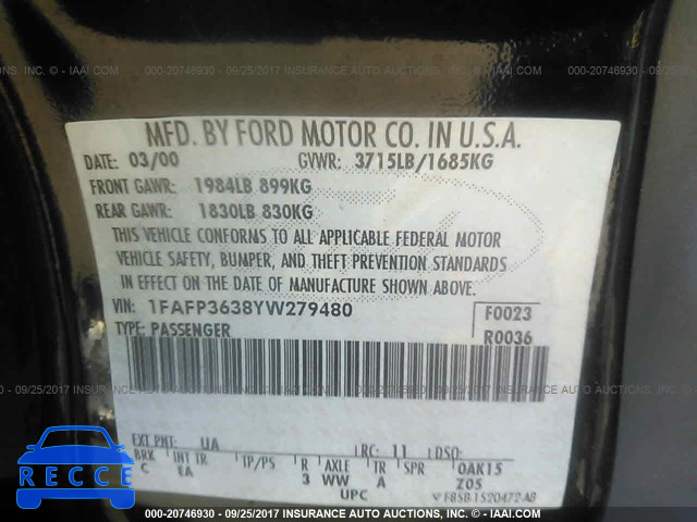 2000 Ford Focus 1FAFP3638YW279480 image 8