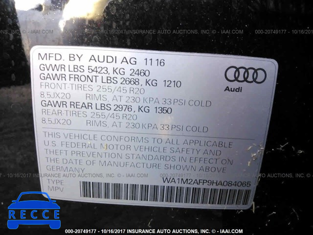 2017 AUDI Q5 PREMIUM PLUS WA1M2AFP9HA084065 image 8