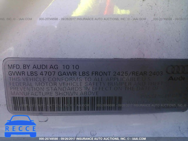 2011 Audi A4 PREMIUM WAUAFAFL6BN029242 image 8