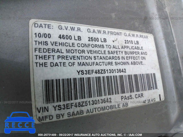 2001 SAAB 9-5 YS3EF48Z513013642 image 8