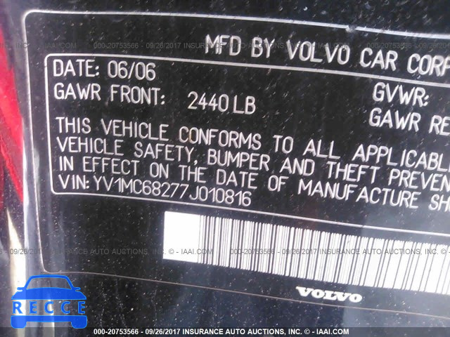 2007 Volvo C70 T5 YV1MC68277J010816 image 8
