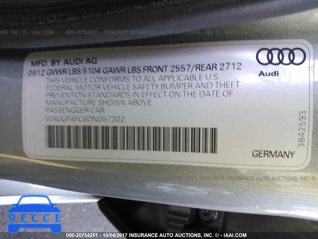 2013 Audi A6 WAUGFAFC6DN057202 image 8