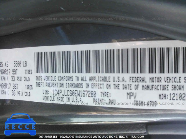2014 JEEP CHEROKEE LATITUDE 1C4PJLCS0EW167280 image 8