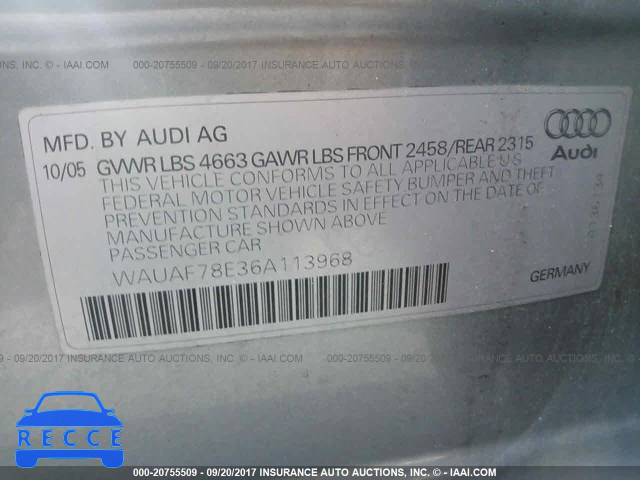 2006 Audi A4 2/TURBO WAUAF78E36A113968 image 8