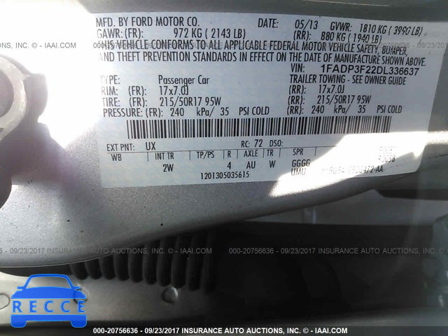 2013 Ford Focus 1FADP3F22DL336637 image 8