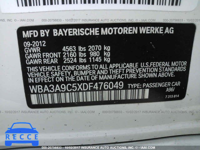 2013 BMW 335 WBA3A9C5XDF476049 Bild 8