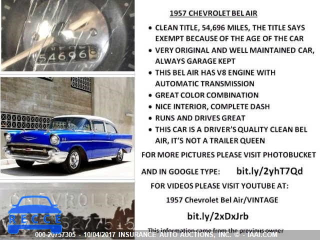 1957 CHEVROLET OTHER VC57S277515 image 6