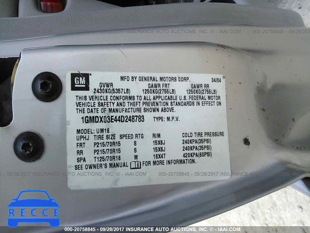 2004 Pontiac Montana 1GMDX03E44D248783 image 8