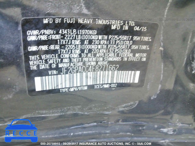 2015 Subaru Xv Crosstrek JF2GPACC4F8271662 image 8