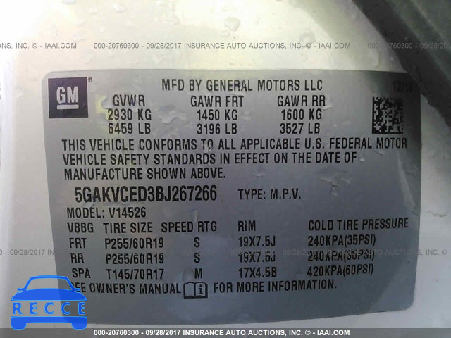 2011 Buick Enclave CXL 5GAKVCED3BJ267266 image 8