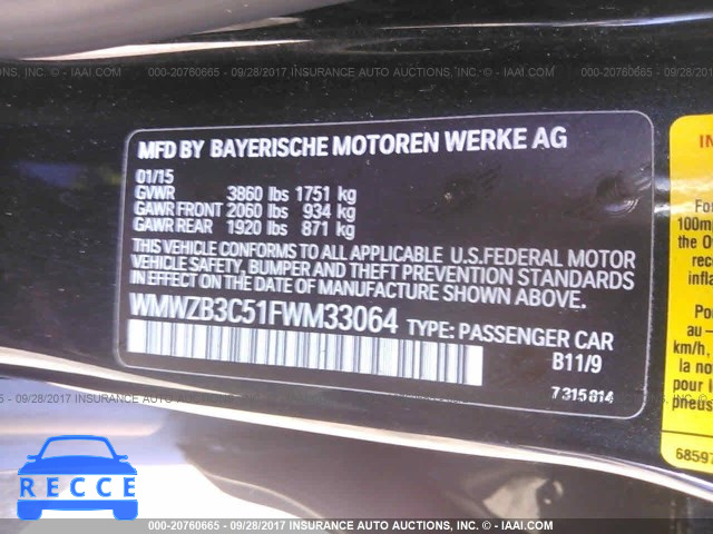 2015 Mini Cooper WMWZB3C51FWM33064 image 8