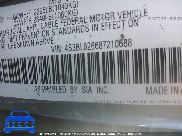 2008 Subaru Legacy 4S3BL626687210688 Bild 8