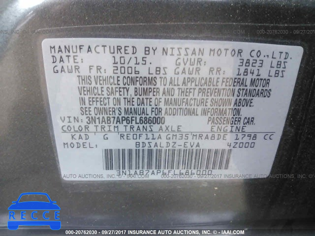 2015 NISSAN SENTRA 3N1AB7AP6FL686000 image 8