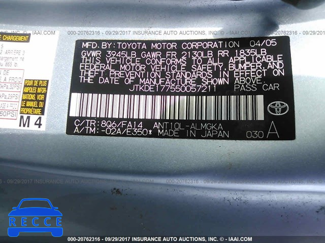 2005 Scion TC JTKDE177550057211 image 8