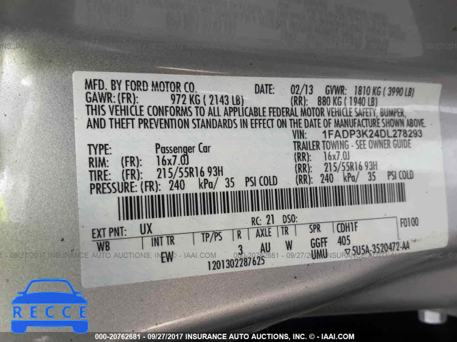 2013 Ford Focus 1FADP3K24DL278293 image 8