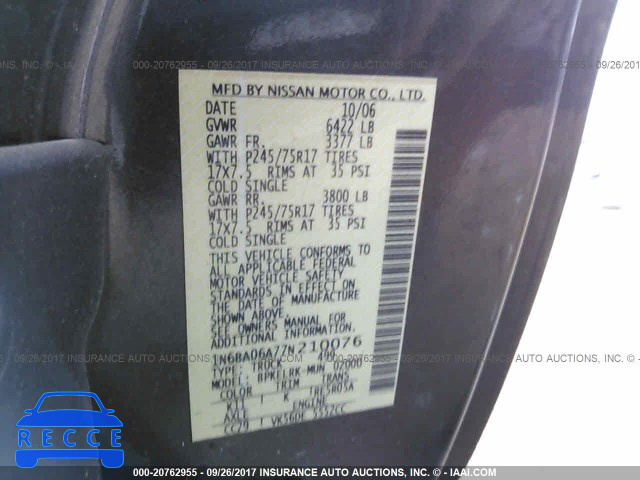 2007 Nissan Titan 1N6BA06A77N210076 image 8