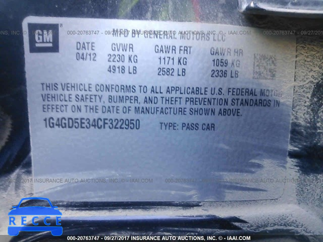 2012 Buick Lacrosse PREMIUM 1G4GD5E34CF322950 image 8