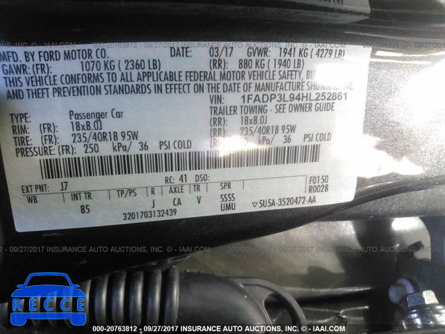 2017 FORD FOCUS ST 1FADP3L94HL252861 Bild 8