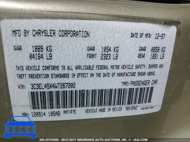 1998 Chrysler Sebring JX 3C3EL45X4WT267202 image 8