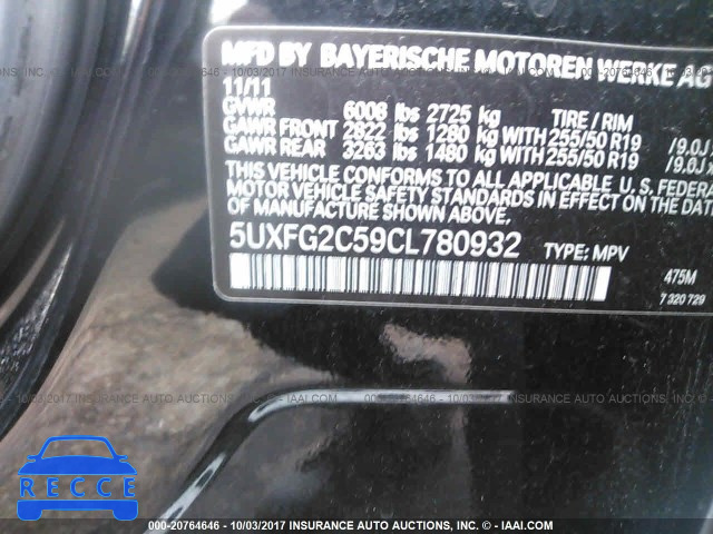 2012 BMW X6 5UXFG2C59CL780932 image 8