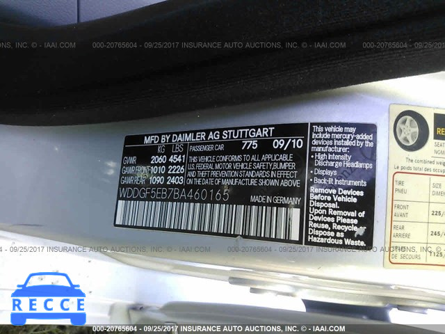 2011 Mercedes-benz C 300 WDDGF5EB7BA460165 image 8