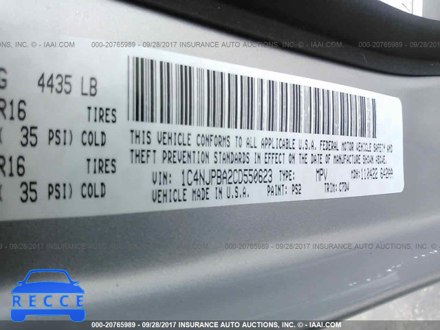 2012 Jeep Patriot SPORT 1C4NJPBA2CD550623 image 8