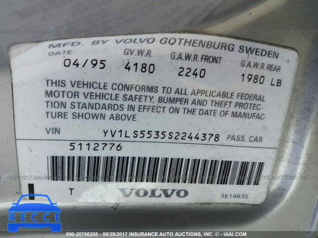 1995 Volvo 850 YV1LS5535S2244378 image 8