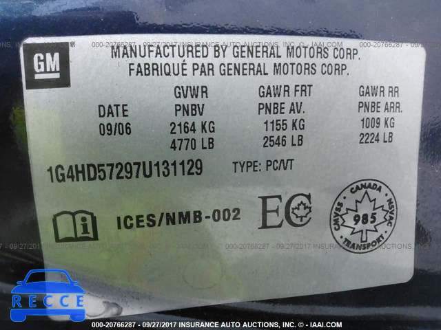 2007 Buick Lucerne 1G4HD57297U131129 зображення 8