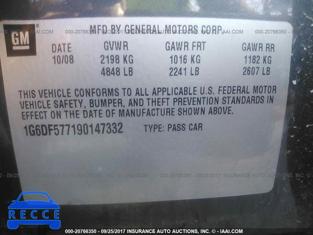 2009 CADILLAC CTS 1G6DF577190147332 image 8