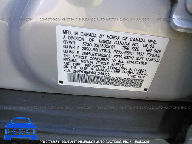 2005 Acura MDX TOURING 2HNYD18645H548165 image 8