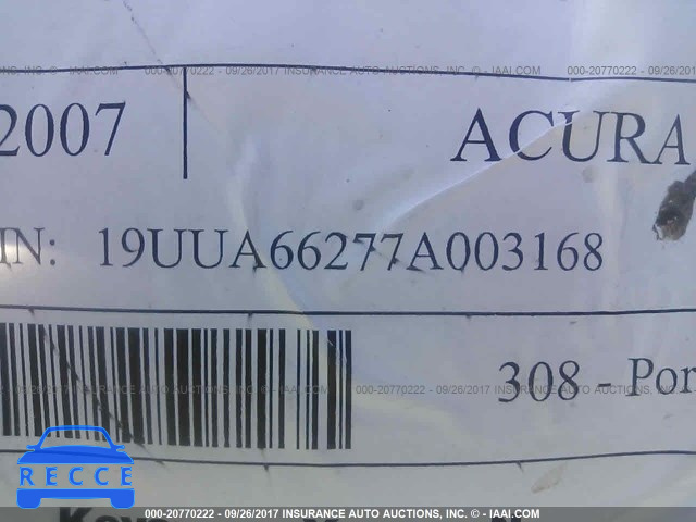 2007 Acura TL 19UUA66277A003168 зображення 8