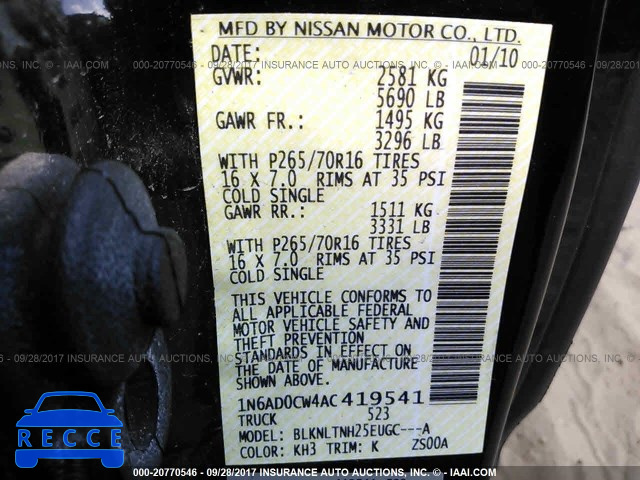 2010 Nissan Frontier 1N6AD0CW4AC419541 image 8