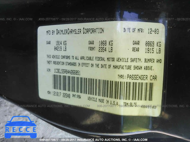 2004 Chrysler Sebring 1C3EL55R84N266851 image 8